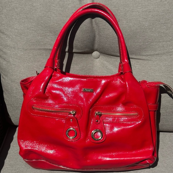 Kate Spade Red Patent Leather Shoulder Bag - Picture 1 of 8
